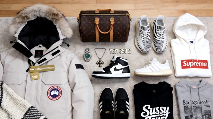 Rep Haul Flatlay — Canada Goose, LV Speedybag, Jordan 1 Panda, Yeezy 350 Zebra, Supreme, Adidas — Community Report